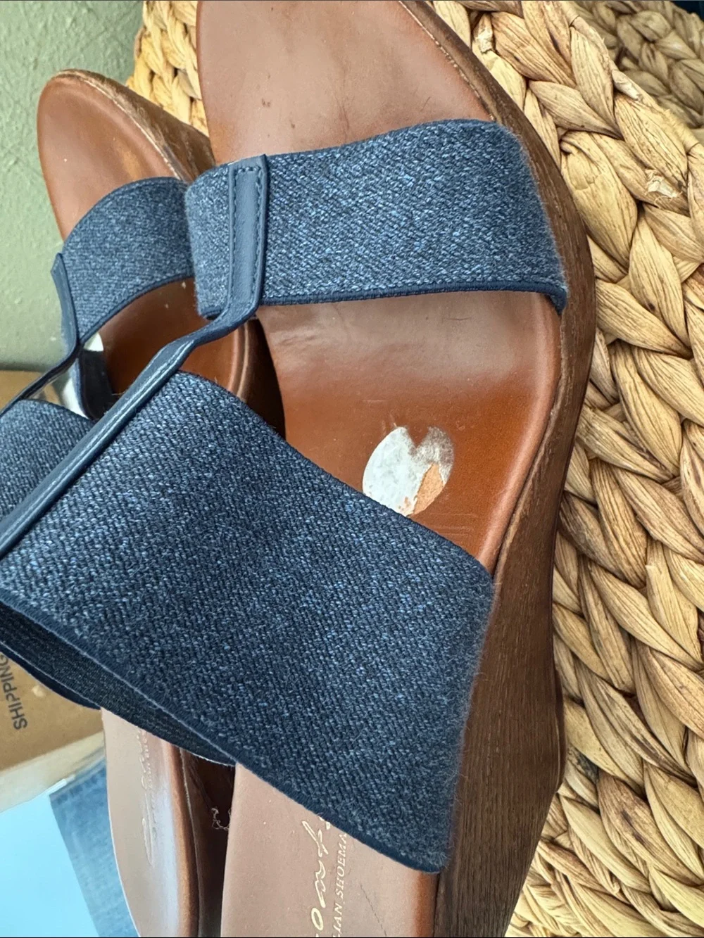 Contessa by Italian Shoemakers Navy Blue Wedges